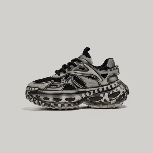 Breathable Mesh Platform Lace-Up Sneakers WN23533