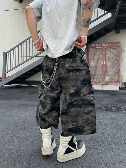 Camouflage Wide Leg Half Pants WN18826