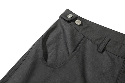 Side Pocket Wide Leg Half Pants WN15553