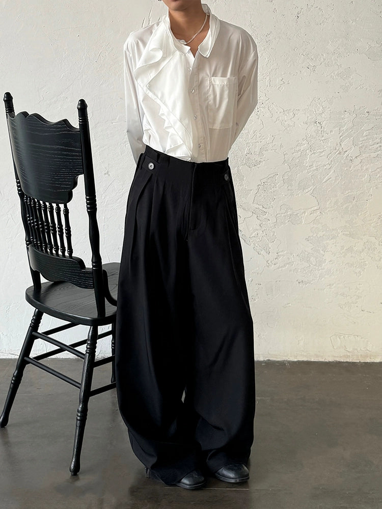 Adjustable Drawstring Pleats Straight Trousers WN20010