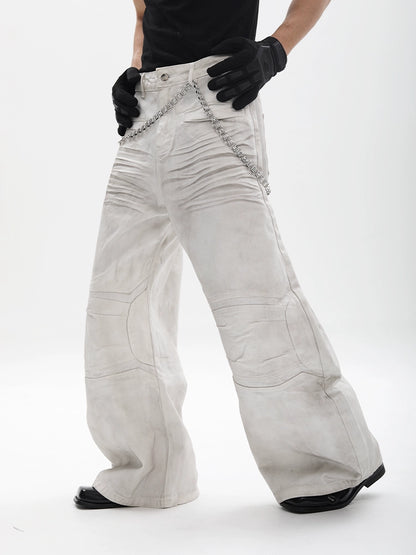 Deconstructed Wide Leg Denim Jeans WN18679