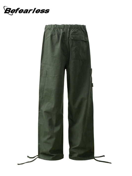 Multi Pocket Panel Drawstring Cargo Pants WN26292
