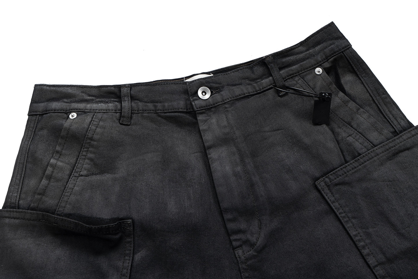Washed Coating Cargo Pocket Denim Half Pants WN25714
