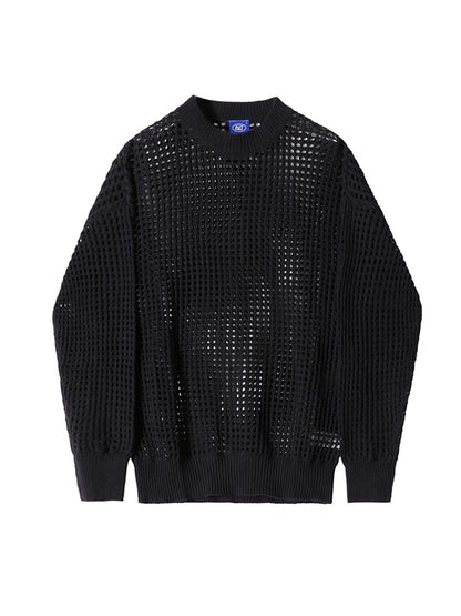 Mesh Oversize Knit Sweater WN6750