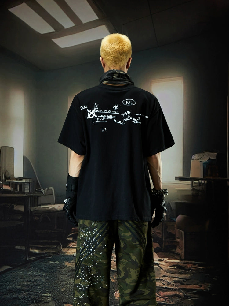 Letter Print Design Oversize Short Sleeve T-Shirt WN18496