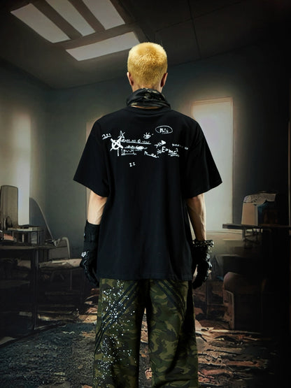 Letter Print Design Oversize Short Sleeve T-Shirt WN18496