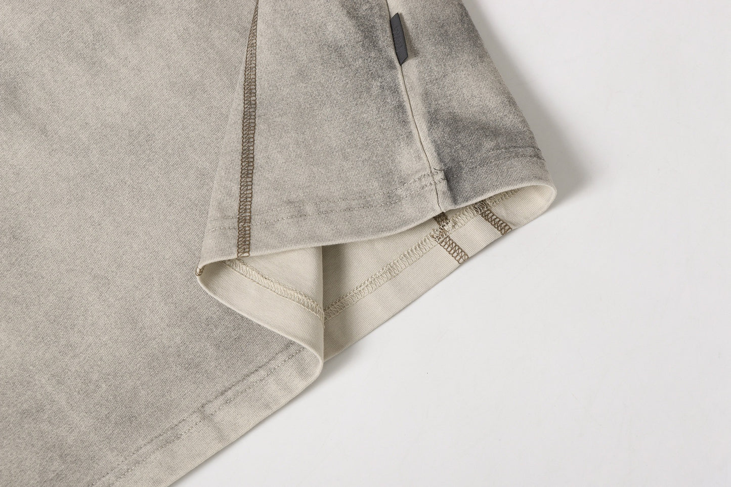 Semi-Open Collar Washed Short Sleeve T-Shirt WN25641