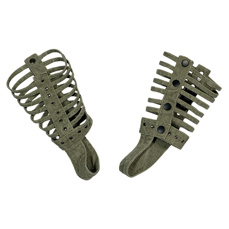 Deconstructed Hollow Rivet Mecha  Fingerless Gloves WN21982