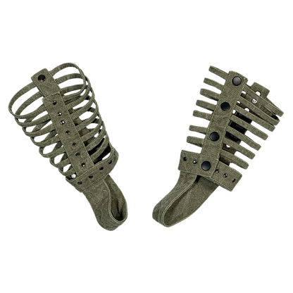 Deconstructed Hollow Rivet Mecha  Fingerless Gloves WN21982