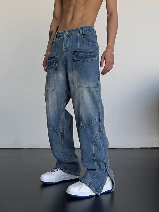 High Waist Workwear Denim Jeans WN5684