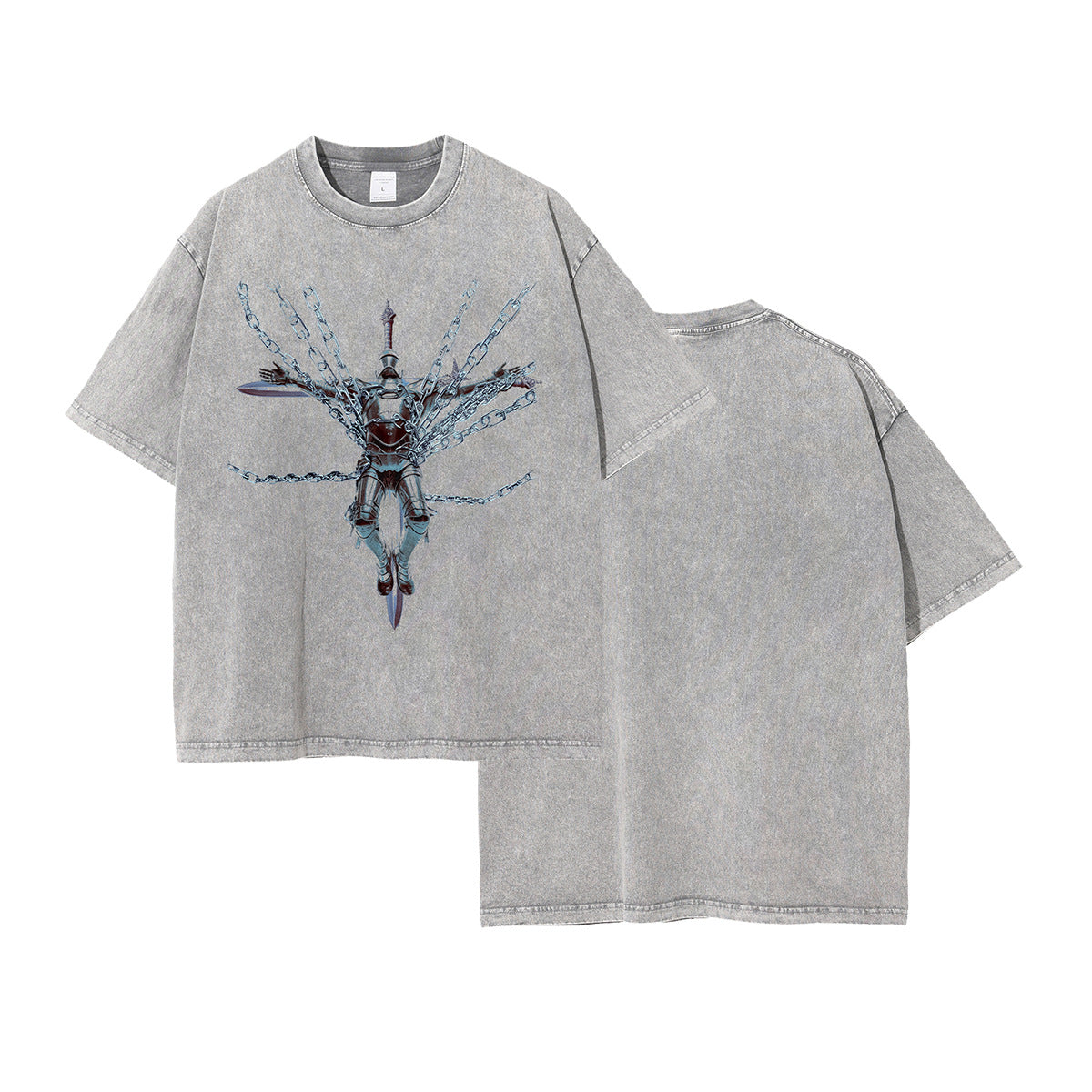 Oversize Heavyweight Washed Print Short Sleeve T-Shirt WN16270