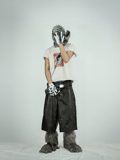 Graphic Print Frayed Short Sleeve T-Shirt WN20831