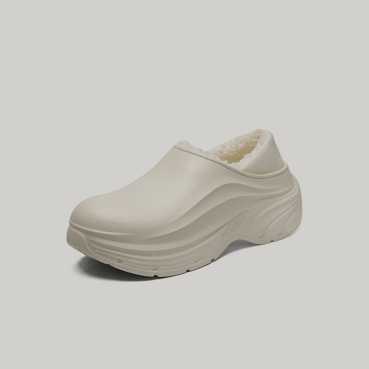 Fake Fur Lined Platform Slip-On Mules WN23445