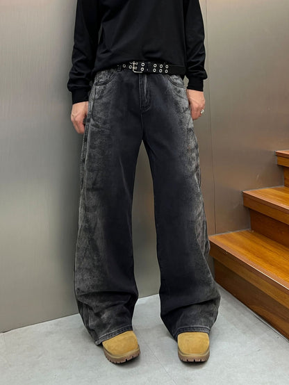 Washed Wide Leg Denim Jeans WN25408