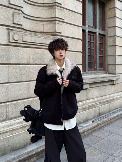 Heavyweight Fake Fur Stand Neck Padded Jacket WN23176