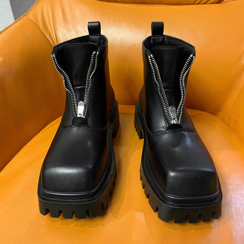 Front Zipper Combat Boots WN25054