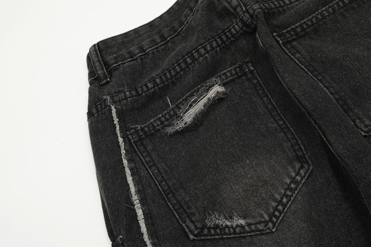 Multi-Pocket Wide-Leg Denim Cargo Jeans WN11108