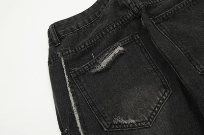 Multi-Pocket Wide-Leg Denim Cargo Jeans WN11108