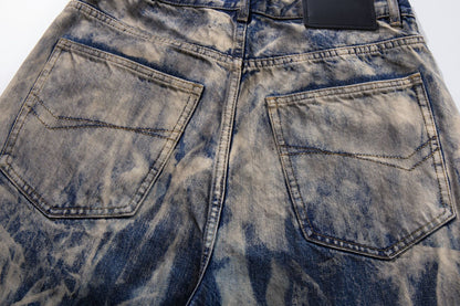 Washed Design Wide Leg Denim Jeans WN23047