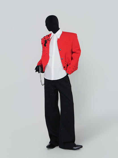 Rhinestone Flare Trousers WN24301