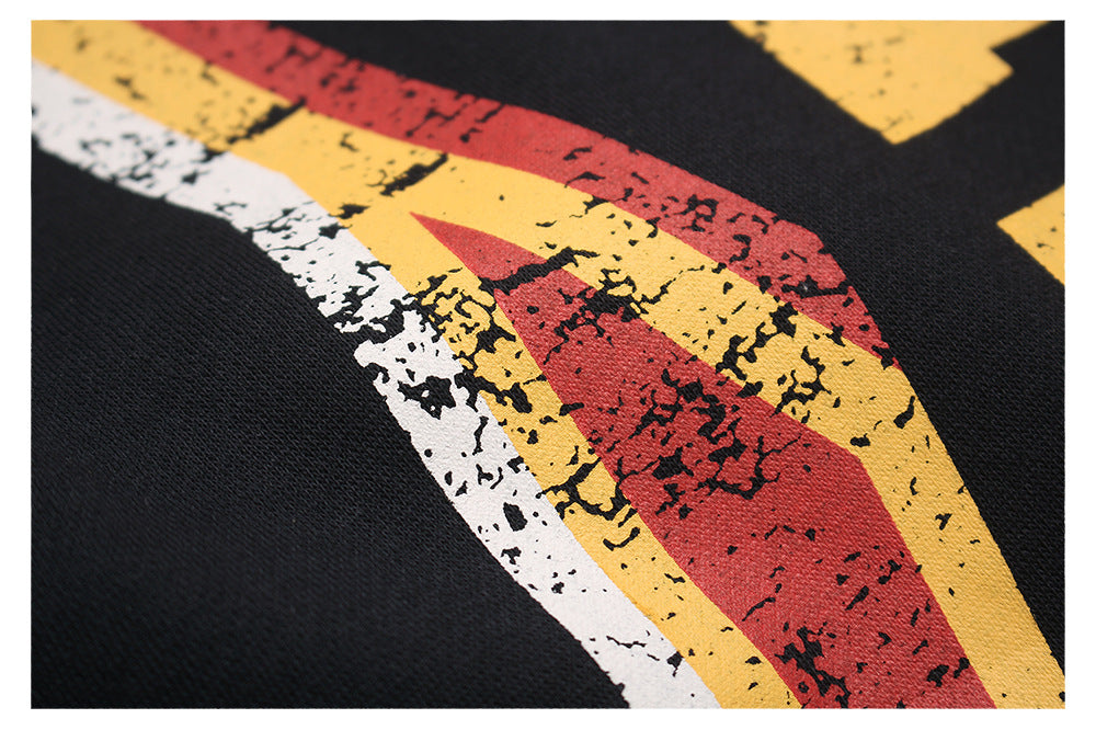 Cracked Letter Print Sweat Pants WN26418