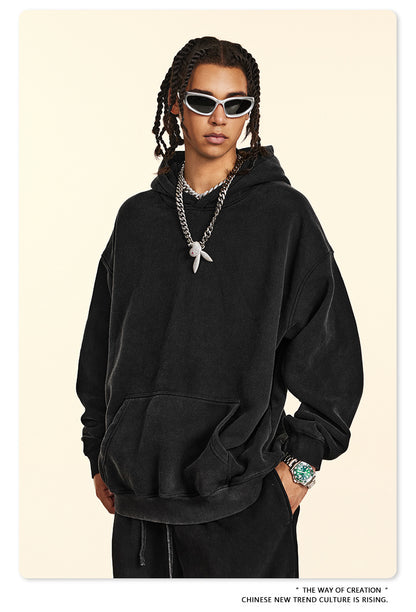 Washed Fleece Lining Oversize Hoodie WN9961