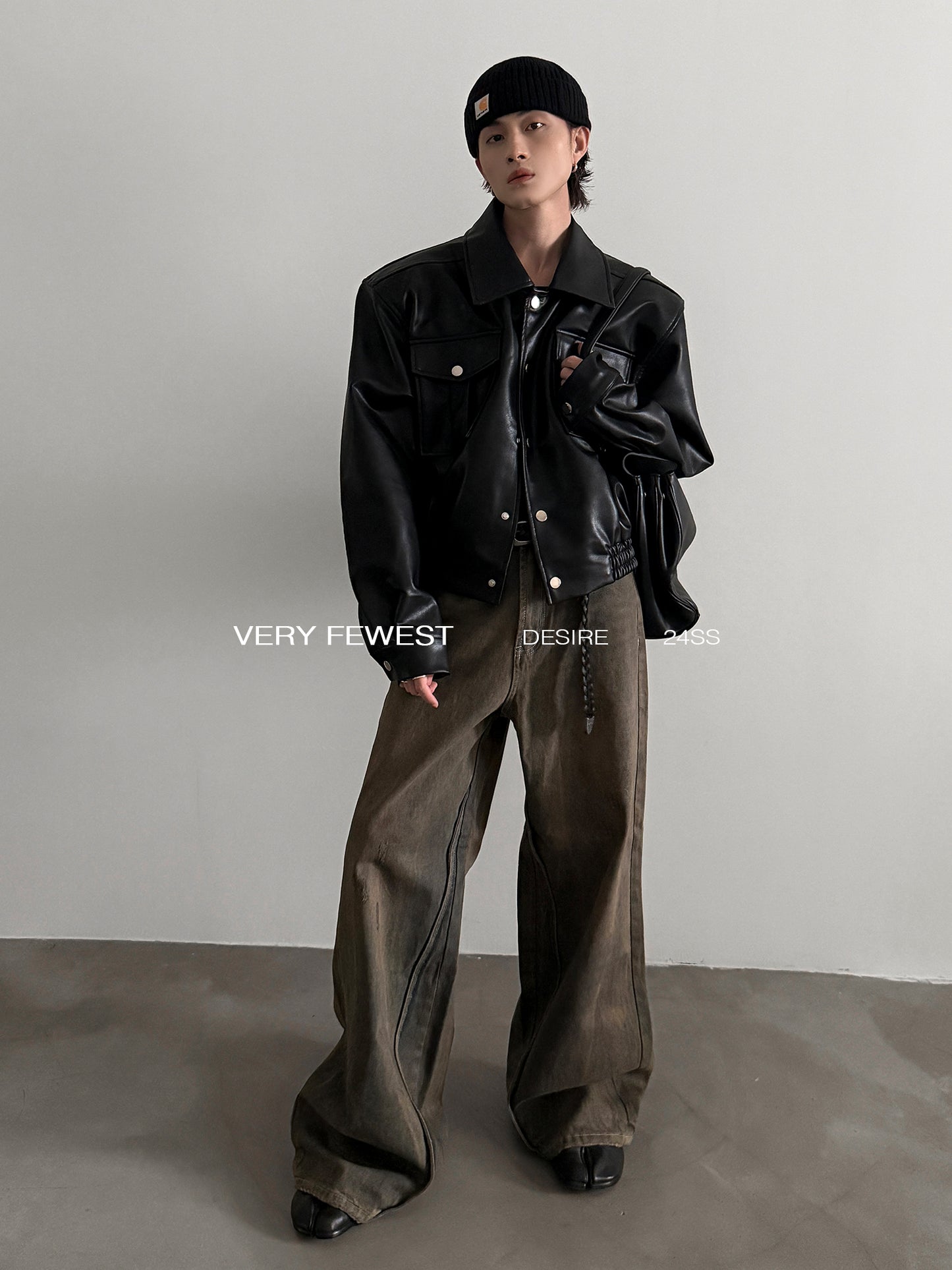 Oversize Short PU Leather Jacket WN15266