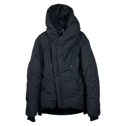 Asymmetric Detachable Hooded White Duck Down Jacket WN22005