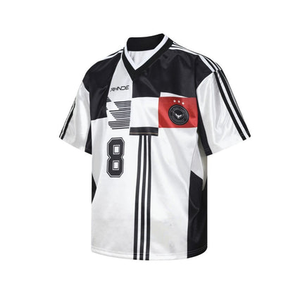 Number Graphic Contrast Stripe Short Sleeve T-Shirt WN27990