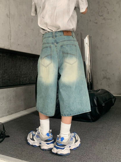 Washed Straight Leg Half Denim WN19838