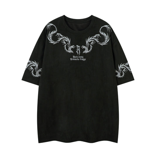 Letter Embroidery Oversize Short Sleeve T-Shirt WN16220