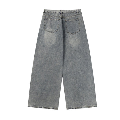 Panel Design Wide Leg Denim Jeans WN25497