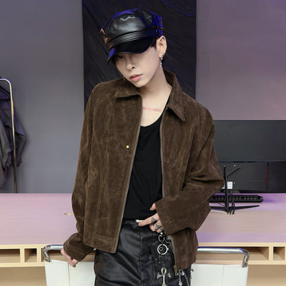 Suede Zipper Short Jacket WN22948