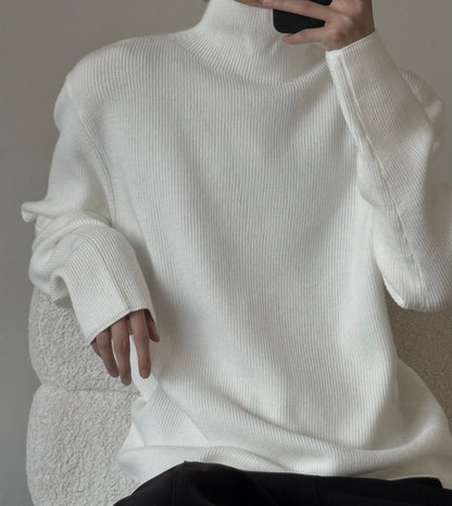 High-Neck Pullover Knit Sweater WN23194