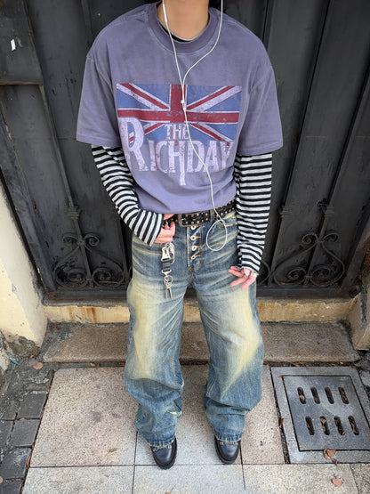 Washed Graphic Print Short Sleeve T-Shirt WN24388