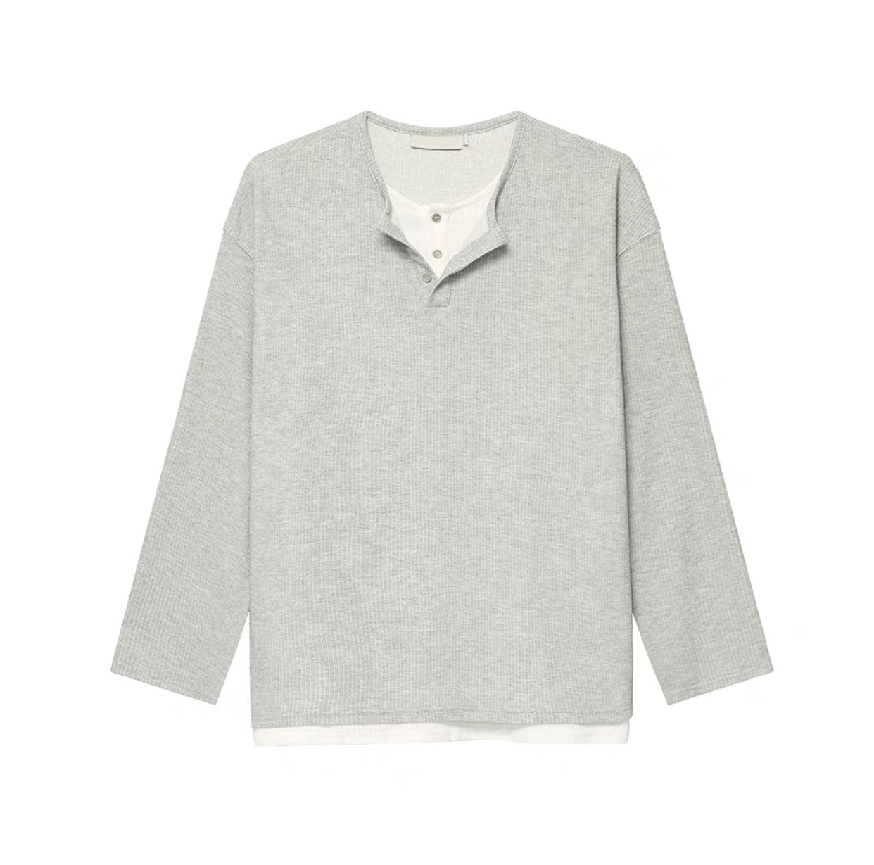 Fake Layered Button Long Sleeve T-Shirt WN25163