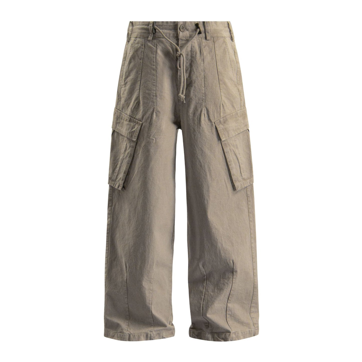 Washed Straight Wide Leg Cargo Pants  WN26343