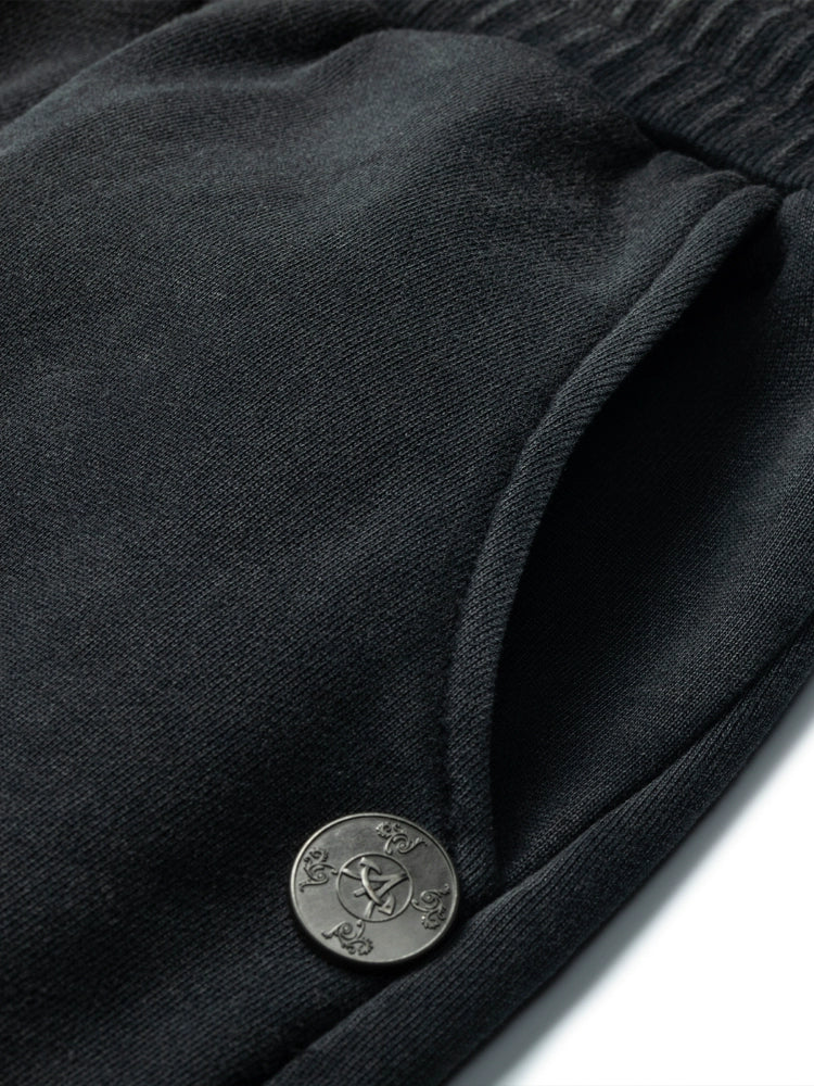 Washed Curved Design Wide Leg Sweatpants WN18891