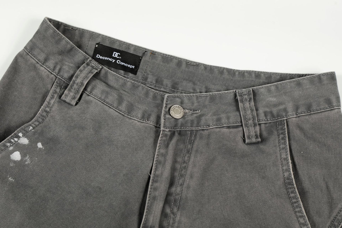 Damage Dirty Wide Leg Curved Cargo Pants WN25866