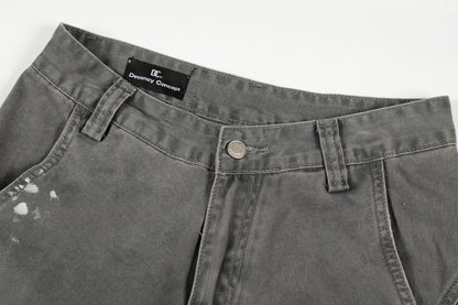 Damage Dirty Wide Leg Curved Cargo Pants WN25866