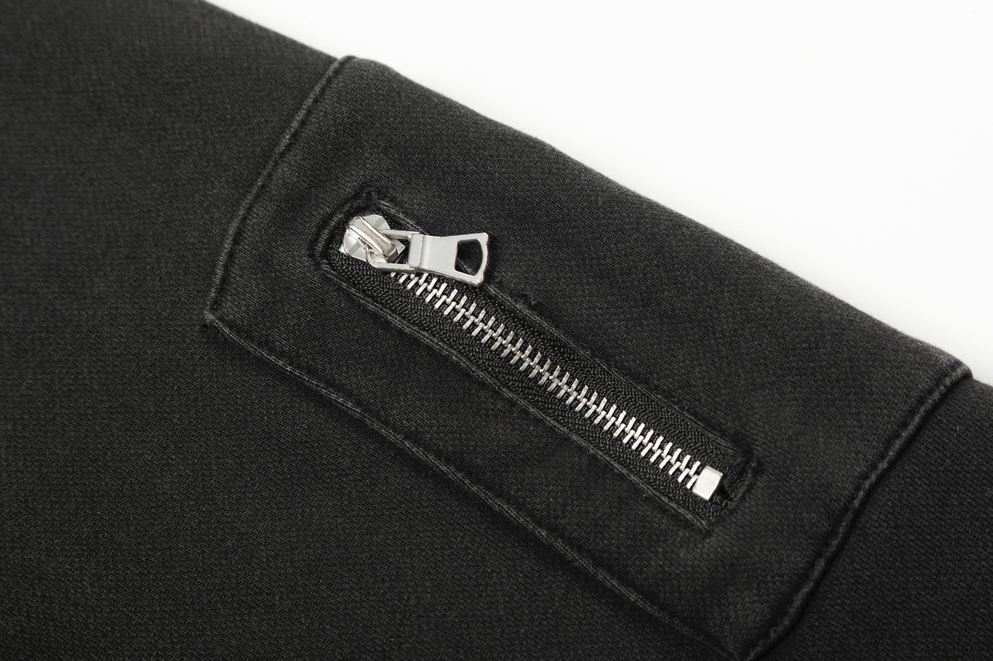 Washed Studs Zipper Hoodie WN23045