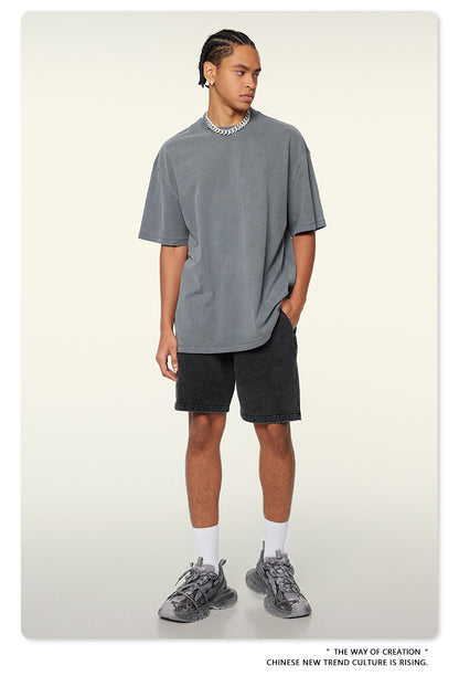 Washed Oversize Short-sleeve T-shirt WN6457