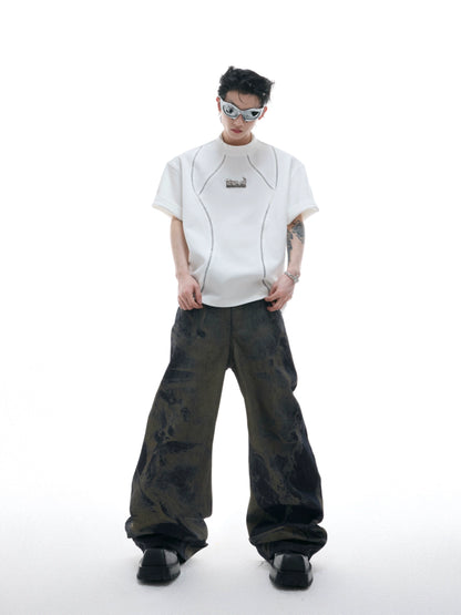 Deconstructed Metal Detail Short Sleeve T-Shirt WN18387