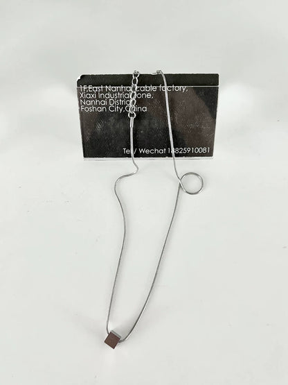WN24938 ONELYC1NS trendy brand titanium steel necklace geometric small square pendant niche design sense clavicle chain WN24938