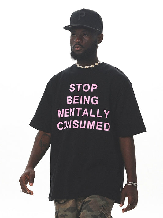 Graphic Letter Print Oversize Short Sleeve T-Shirt WN17756