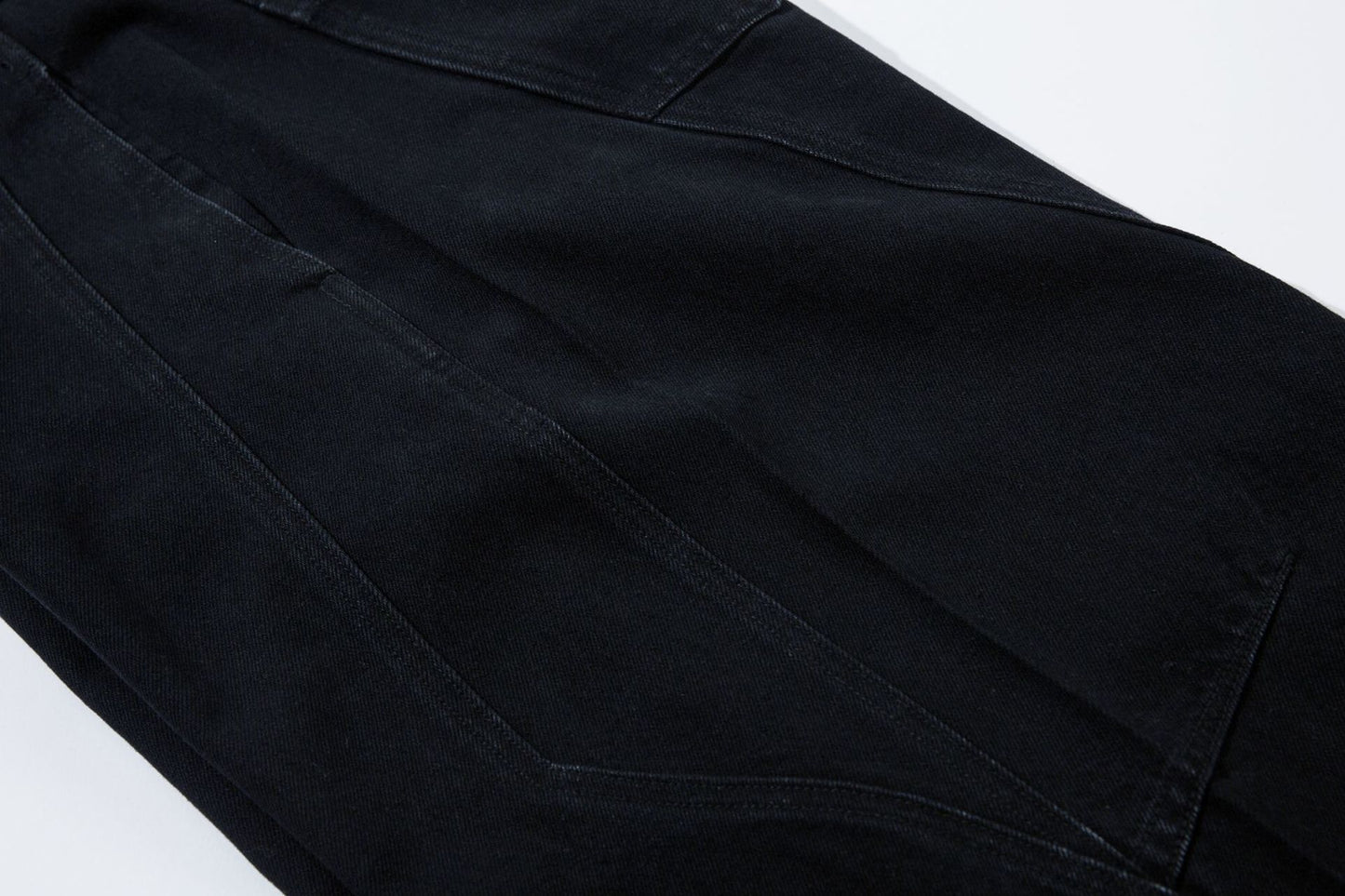 Washed Curved Panel Denim Jeans WN13127