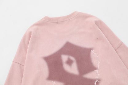 Letter Embroidery Suede Print Sweatshirt WN12697