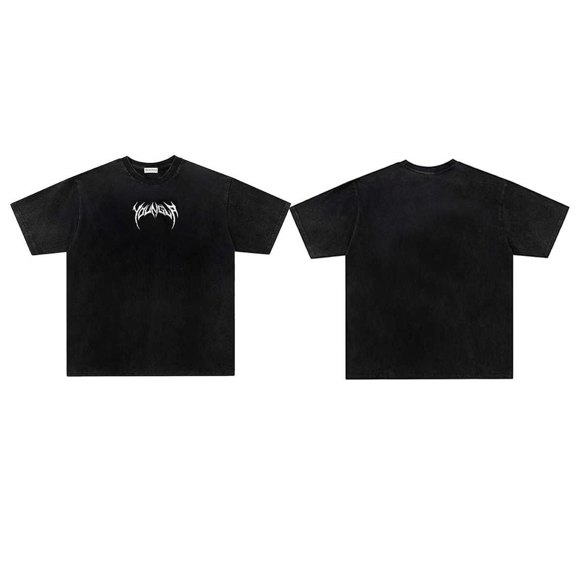 Washed Thorn Letter Print Short Sleeve T-Shirt WN26870