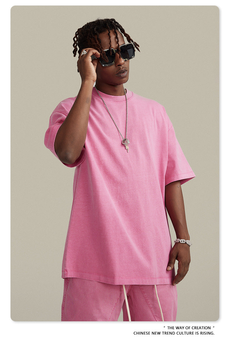 Washed Oversize Short-sleeve T-shirt WN6457