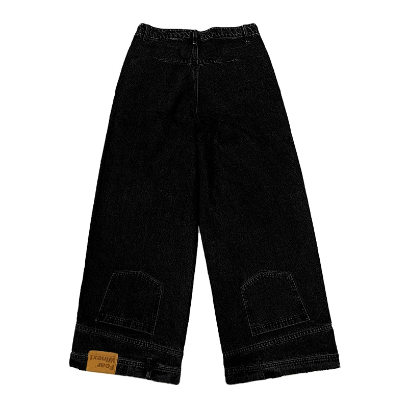 Inverted Design Wide-leg Denim Jeans WN5160